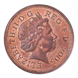 两个英国便士硬币