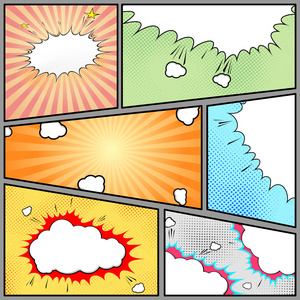 漫画的风格页面波普艺术背景