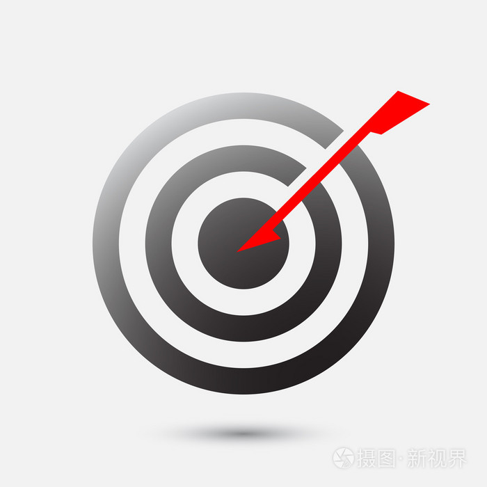 箭头击中靶心上目标
