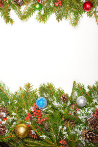 圣诞背景与球和装饰品