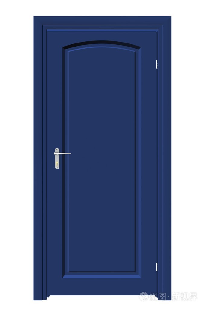 蓝色木质门
