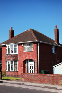典型的红砖的英国房子