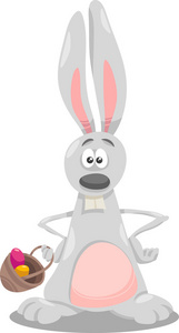 兔子和复活节蛋卡通插图
