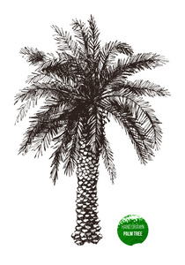 手绘制的棕榈树