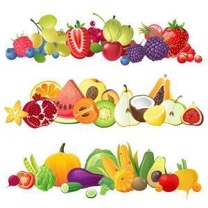 水果蔬菜和浆果的边界图片