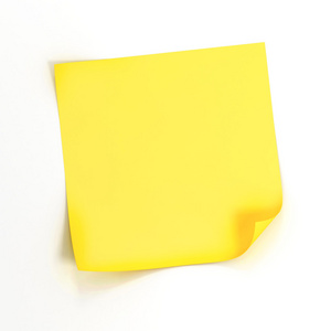 白色背景上的 3d 黄色粘滞便笺
