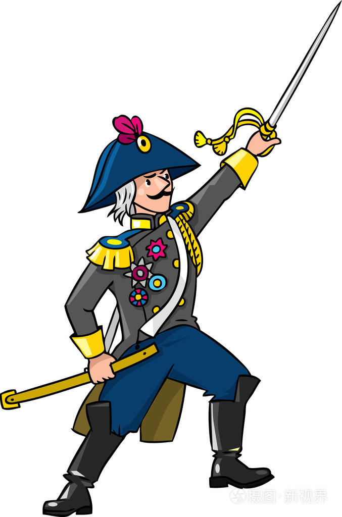 勇敢的将军或人员用剑