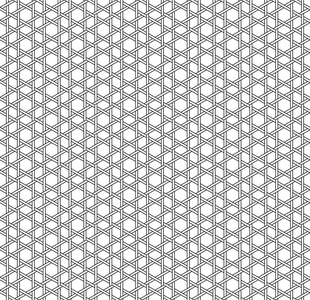 黑色和白色几何无缝模式与编织样式