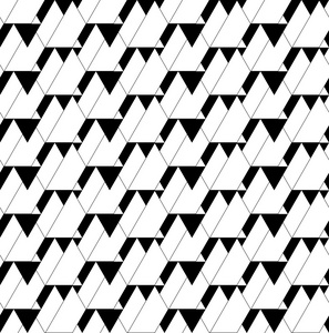 黑色和白色几何无缝模式与三角形和 tra