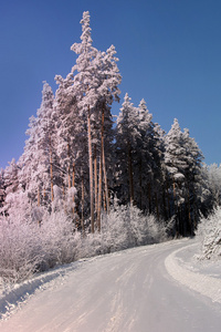 乌拉尔山脉冬季景观