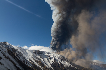 埃特纳火山爆发图片