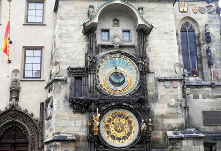 在老城广场，捷克共和国布拉格天文钟