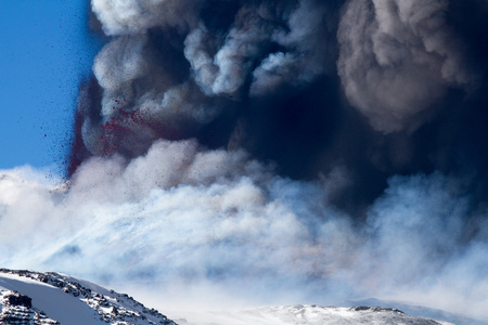 埃特纳火山爆发图片