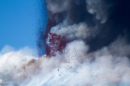埃特纳火山爆发图片