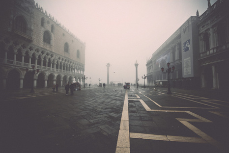 威尼斯的朦胧街景复古, 复古