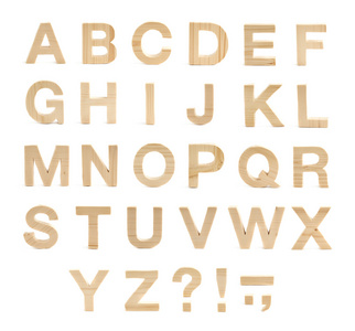 木制 abc 字母