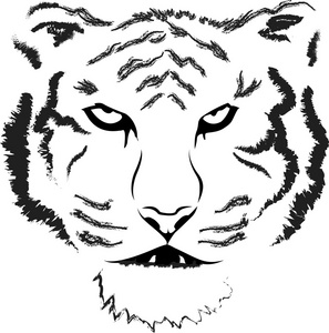 虎头剪影 矢量照片