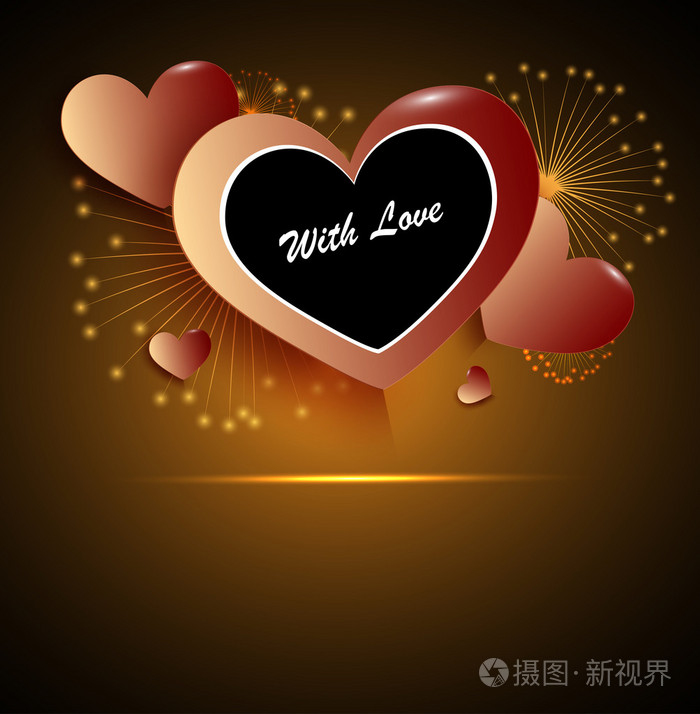 情人节快乐的一天冬天背景.卡矢量图