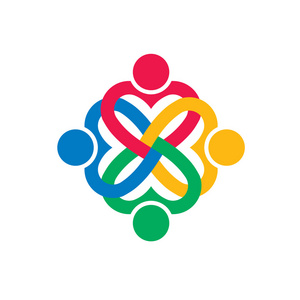 四心的爱人们徽标照片