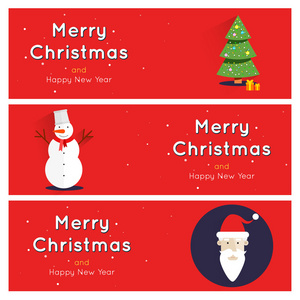 快乐的圣诞节和新年贺卡模板。海报 横幅 卡 贴纸。平面设计