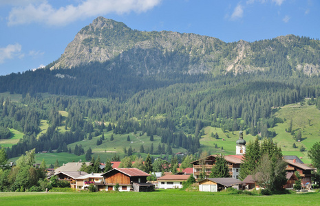 Tannheim 村庄，Tannheim 谷 Tirol，奥地利