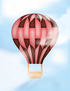 热气球与粉红色雪佛龙纹理
