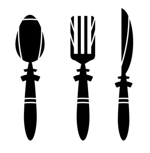 餐具勺子 刀和叉圣像