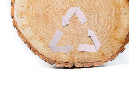 特写木制剪切和循环符号