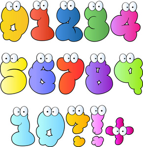 数字零泡沫字体有趣的泡沫卡通数字照片