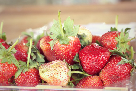 大量的新鲜草莓水果
