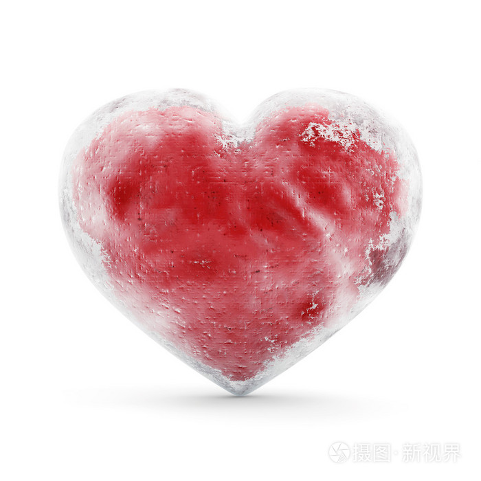 冰冻的红色心