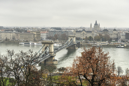 塞切尼链桥布达佩斯，匈牙利