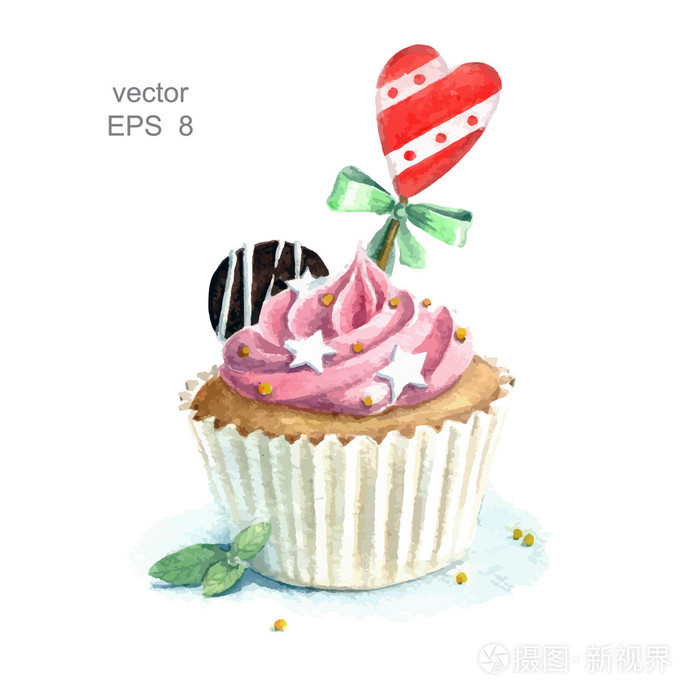 水彩画装饰蛋糕