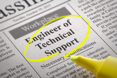 技术支持缺在报纸上的工程师