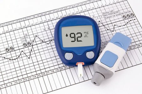 测试血糖水平。糖尿病妊娠前的试验