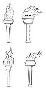 火炬的白色剪影集合图片