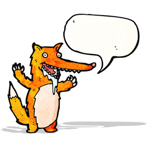 卡通流着口水的狐狸照片