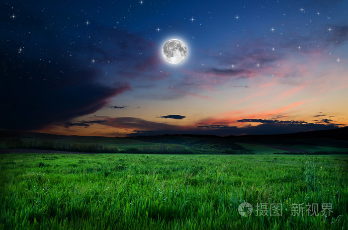 夜晚的天空满月背景
