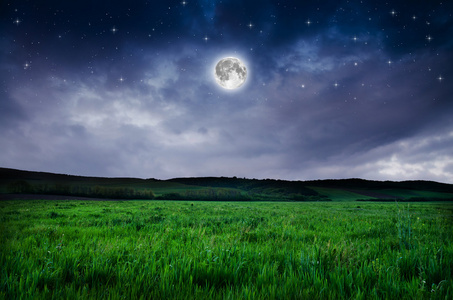 夜晚的天空满月背景