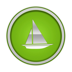 船在白色背景上的圆形图标照片