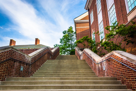 楼梯在马里兰州巴尔的摩市约翰  霍普金斯大学
