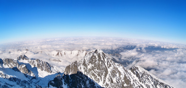 高塔特拉山区，斯洛伐克的全景视图