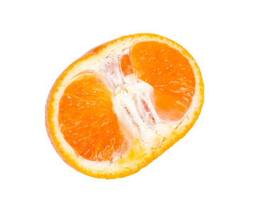 橙色切片上白色隔离