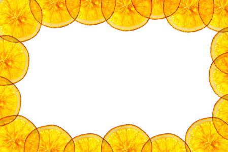 背面白色背景分离的橙片光明如同帧