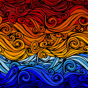 蓝色橙色抽象条纹的背景.矢量图照片