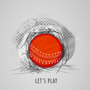 板球运动概念与红色的球