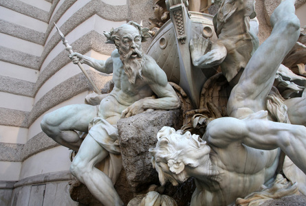 在海上喷泉在维也纳霍夫堡宫的力量
