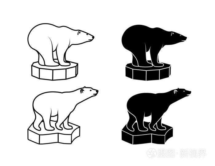 北极熊在浮冰上插画-正版商用图片1hu7ly-摄图新视界