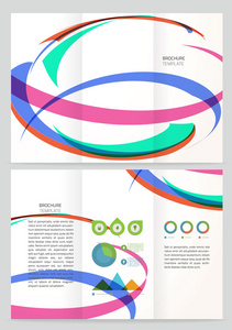 抽象的波矢量的小册子模板