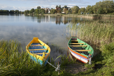 湖 Totoriskiy，Trakai，维尔纽斯